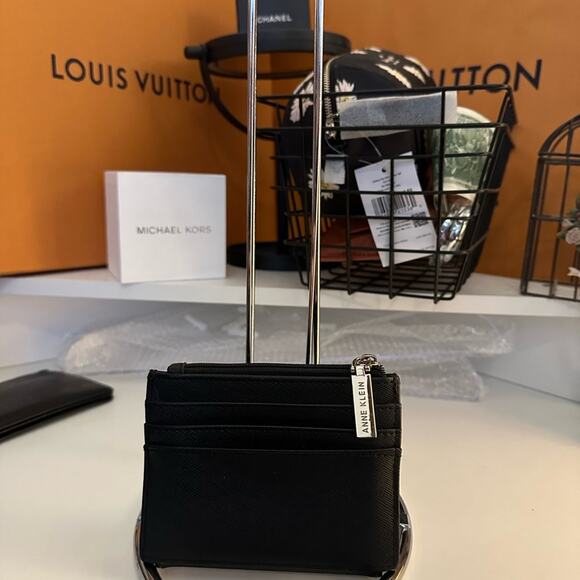 Anne Klein BUNDLE Black and Pink Artistic Bag WITH matching black wallet EUC - Picture 4 of 14